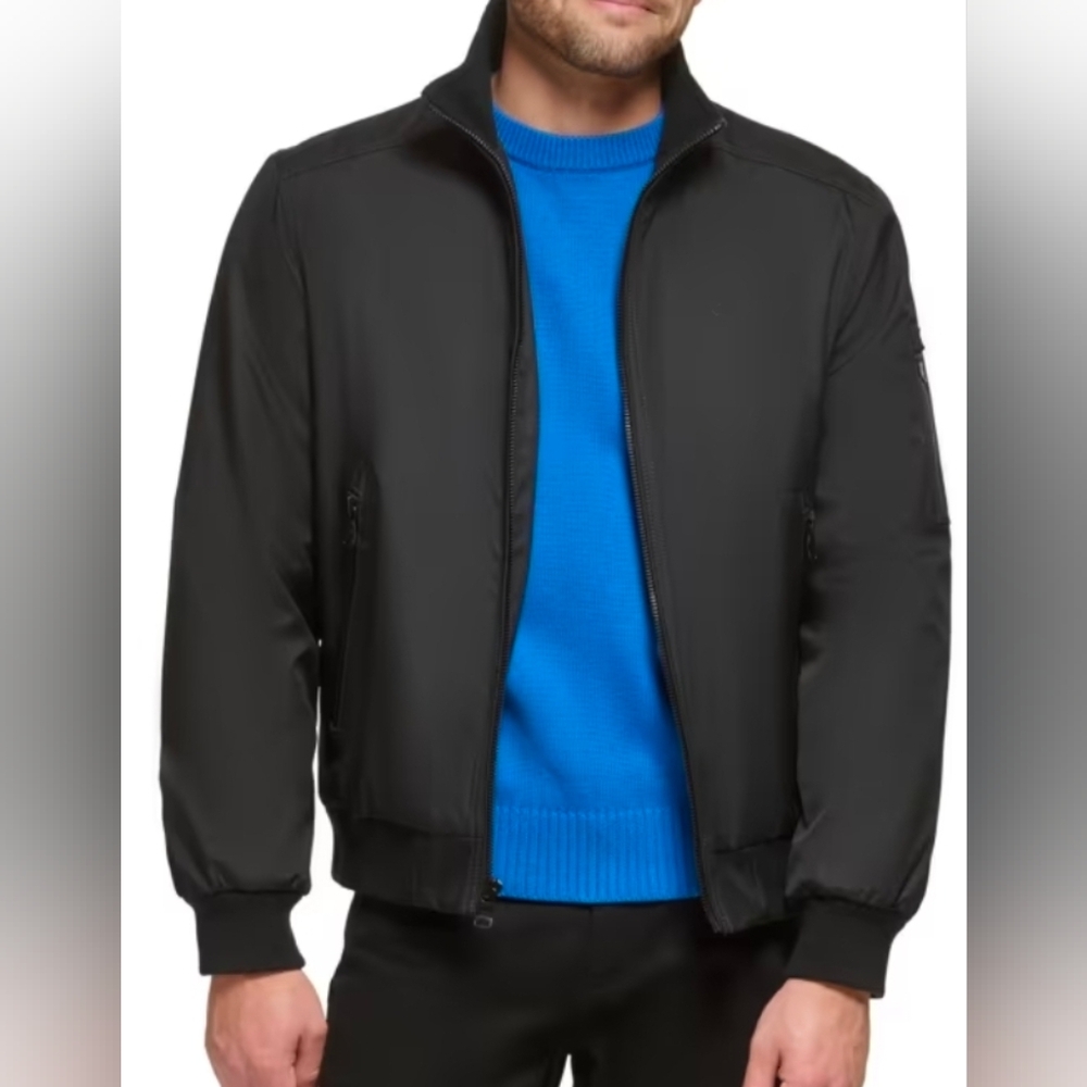 Calvin Klein Men's Size 2XL Midweight Stand Collar Ribbed Cuffs & Hem Jacket